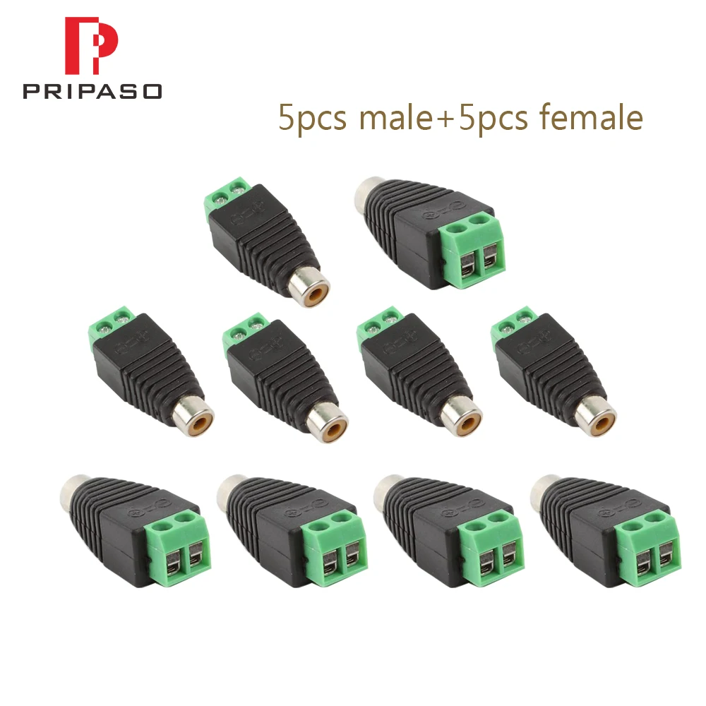 10 Pack Phono RCA штекер для AV винтовой терминал аудио/видео разъем адаптера (5 мужчин и 5