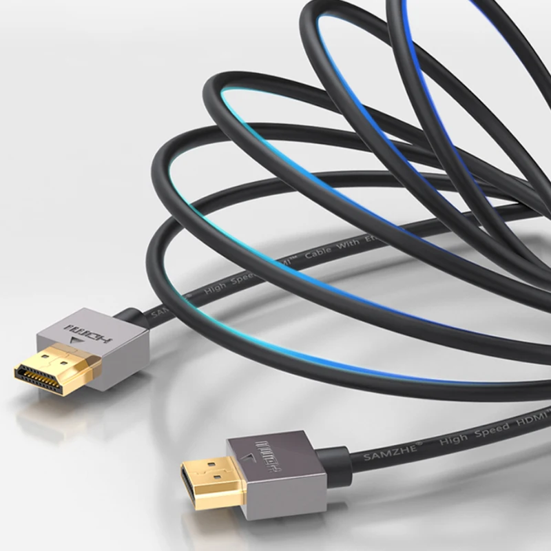 SAMZHE Кабель HDMI 4 К HDMI2.0 кабель тонкий Поддержка 3D Ethernet для HDTV ноутбук PS4 0.5 м 1 1.5 2 3 5