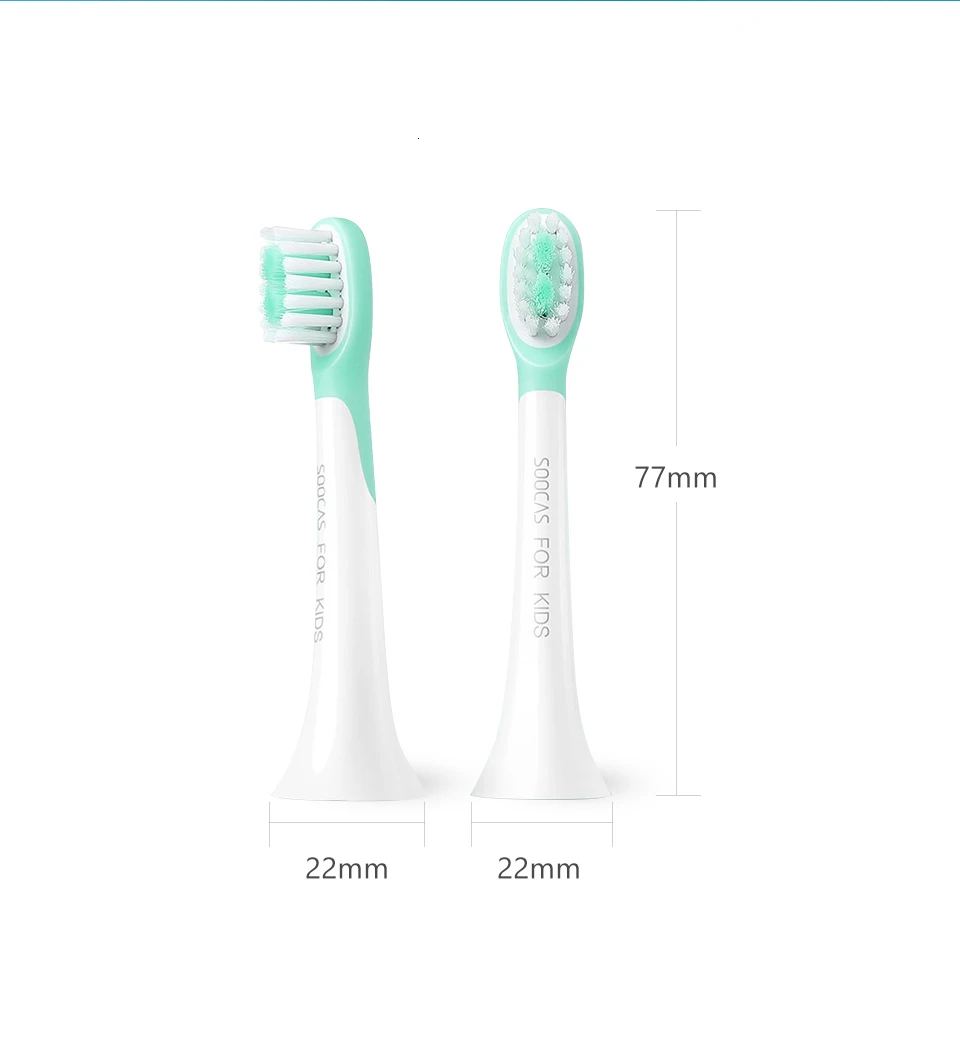 Xiaomi 2 шт SOOCAS сменные головки для детей зубная щетка мягкий силиконовый гель FDA сертифицированная головка Детская электрическая зубная щетка