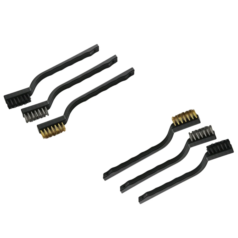 

3 Kinds Cleaning Brush Nylon Brass Stainless Steel Wire Brush Set Copper Wire Nylon Industrial Toothbrush Hand Tool Accessories