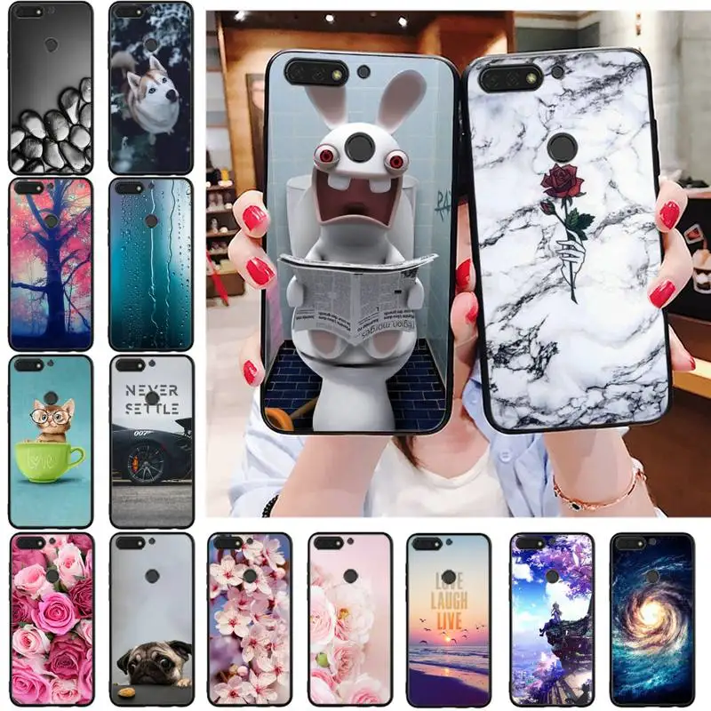 

Cute animal cat dog butterfly beautiful flower sea star sky Phone Case For Huawei P mate 20 30 40 lite pro honor 9 10 20 8x
