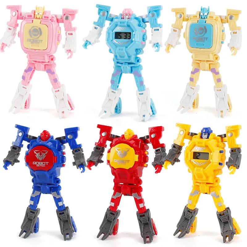 

Children Transformation Electronic Watch Cartoon Deformation Robot Large Children Hornets Transformation Watch