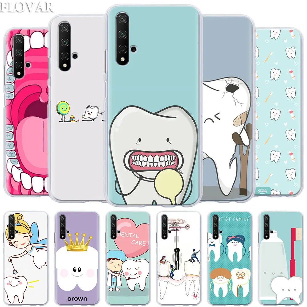 

Phone Case coque for Honor 20 Pro 9 10 Lite 8X 8A 8C 8S 9X Pro Y7 Y9 2019 V20 Cover Dentist Teeth Tooth Hard PC Cases