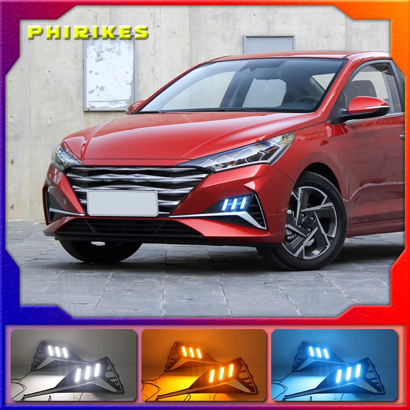 

Для Hyundai Accent Hyundai Solaris Verna 2020 светодиодный DRL Дневной светильник противотуманная фара автомобиля 12V для бега светильник s