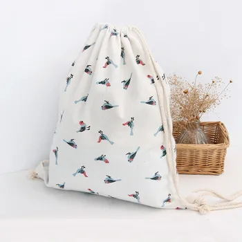 

Drawstring Bags Women Sparrow Bird Drawstring Beam Port Backpack Shopping Bag Travel School Gym Storage Bag softback printing
