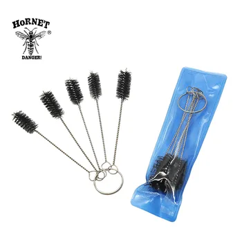

50pcs/set Durable Nylon Small Brush Mini Smoking Pipe Cleaner Brush Hookah Pipe Cleaning Stainless Steel Brush for Glass Pipe