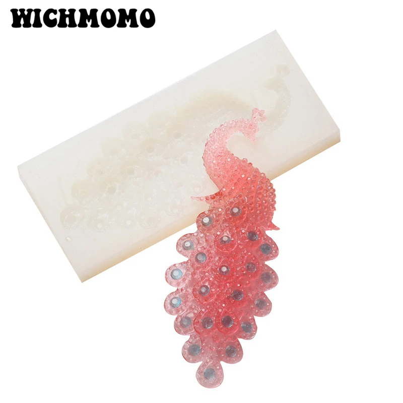 

2019 New 1PCS Fashion Craft DIY Transparent UV Beautiful Peacock Resin Liquid Silicone Combination Molds for Making Jewelry
