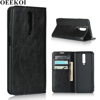 

OEEKOI Crazy Horse Genuine Leather Wallet Flip Case for Xiaomi Redmi K30