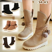 Зимние сапоги; женская обувь; женские ботинки; модные теплые ботильоны; Новинка года; зимние однотонные плюшевые зимние ботинки на плоской подошве; X178