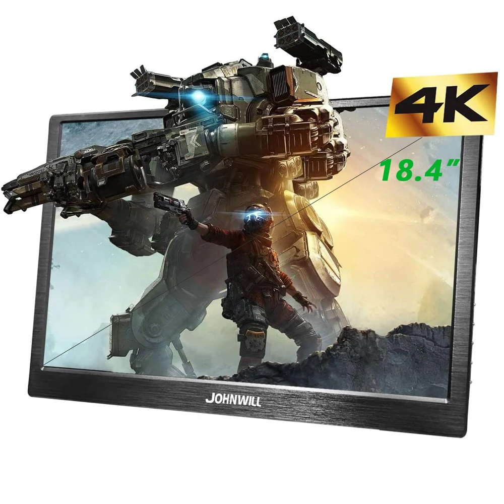 

New 18.4" 4K Portable Monitor FHD 3840 x 2160 IPS LCD Display PC USB-C HDMI Input Gaming Monitor for Raspberry Pi PS3 PS4 Xbox