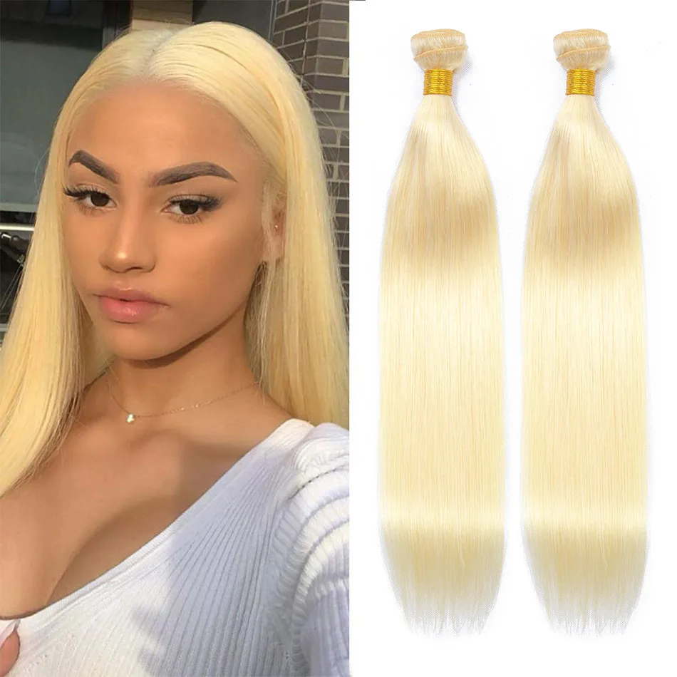 MISS LISA 28 30 Inch 613 Blonde Human Hair Bundles Straight Peruvian Weave Non Remy Extensions | Шиньоны и парики