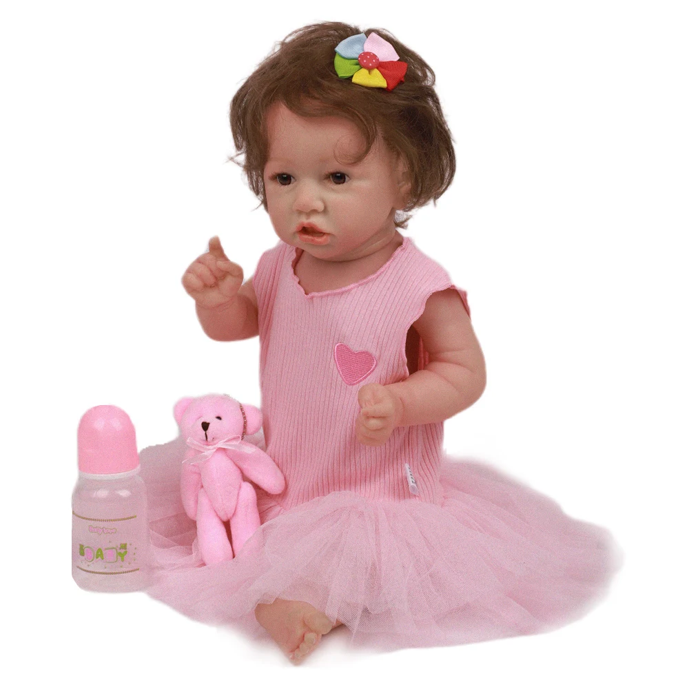 2" 50 см Bebe кукла младенец кукла силиконовая Кукла Reborn Baby Dolls полное тело мягкий винил тело Игрушки для девочек Baby Doll фигурка