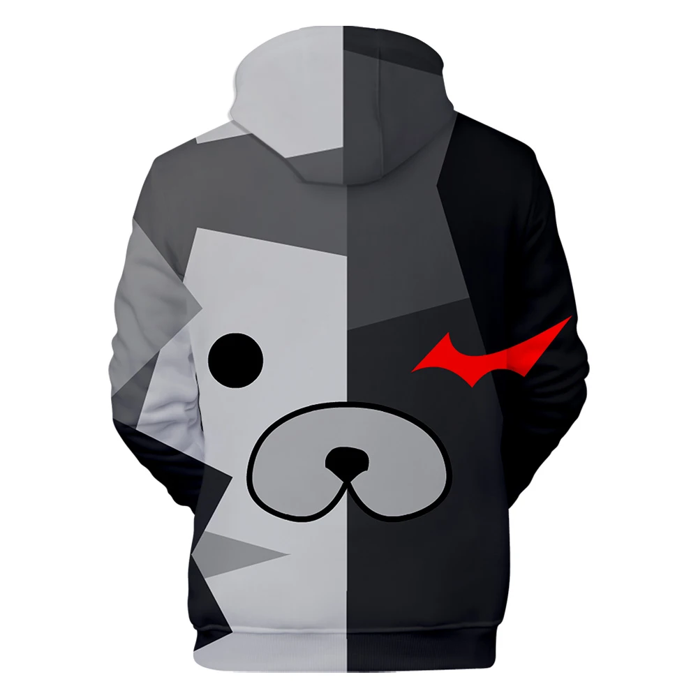 Милые толстовки с 3D принтом Monokuma для мужчин и женщин; модные детские толстовки с капюшоном; Лидер продаж; сезон осень; толстовки с 3d принтом в стиле аниме monokuma для мальчиков и девочек; пуловер с капюшоном