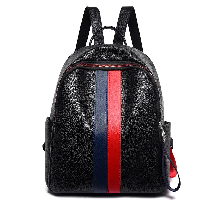 

2018 Winter New Style Backpack Women's Korean-style Fashion Multi-functional Travel Bag Pu Fashion Contrast Color Shell Backpack