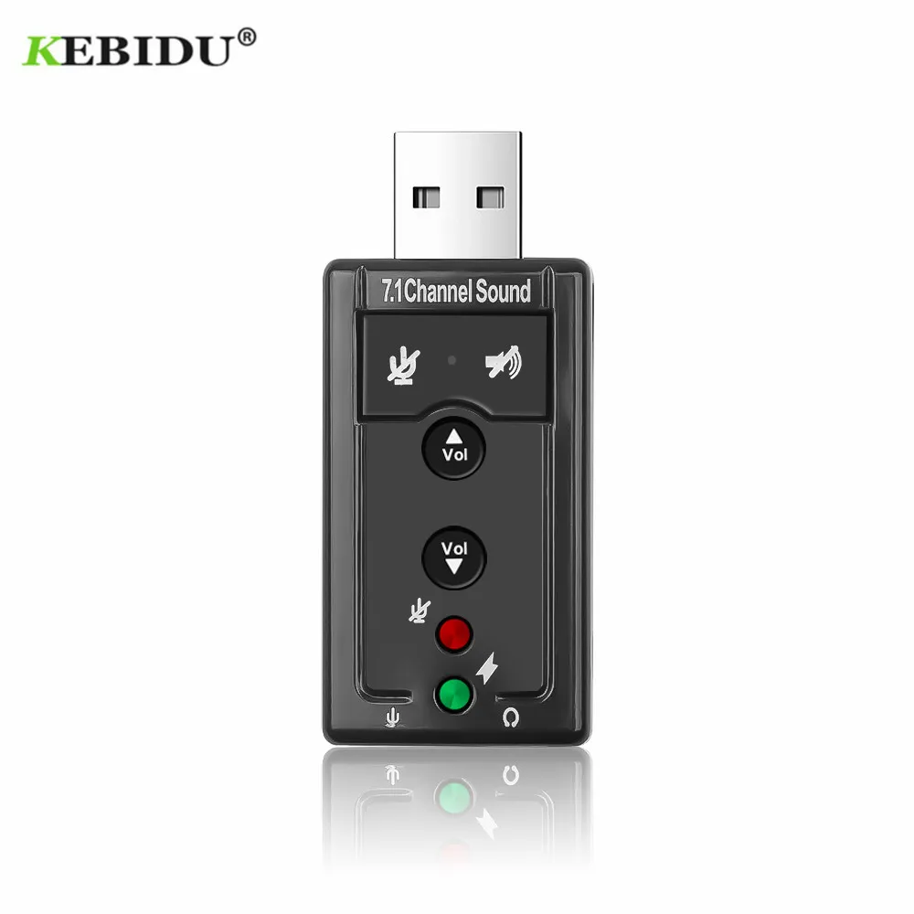 USB звуковая карта 7 1 канал 3D Аудио Звуковая Микрофон адаптер 3 5 мм разъем стерео