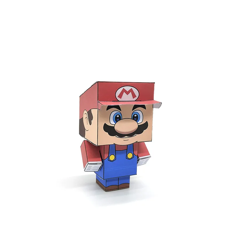 No-glue Super Mario Bros Складная резка Милая 3D бумажная модель бумажное ремесло Аниме Фигурка DIY Cubee для детей и взрослых игрушки для рукоделия CS-013