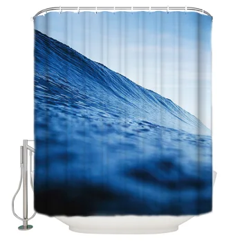 

Close-Up Of The Blue Ocean Polyester Fabric Shower Curtain