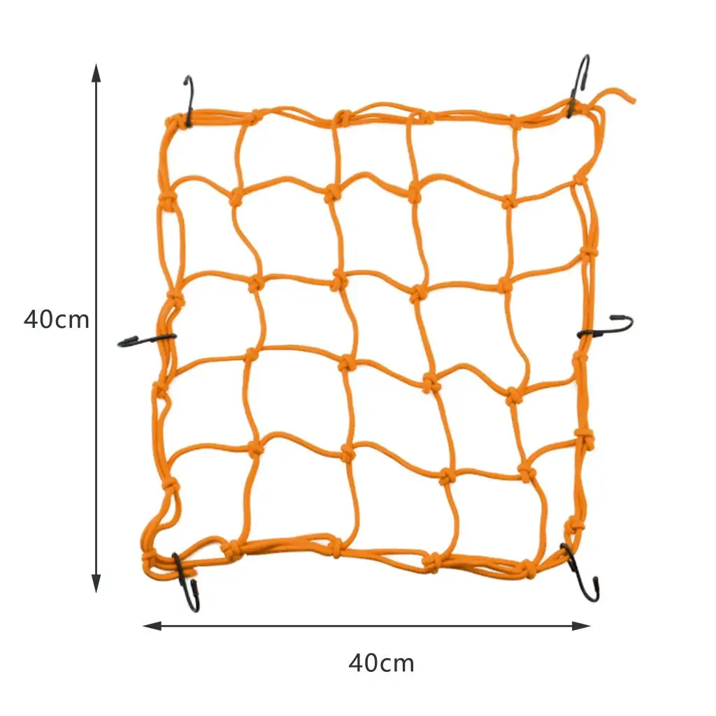 6 Hooks Motorbike Motorcycle Cargo Hold Down Net Yellow 40*40cm