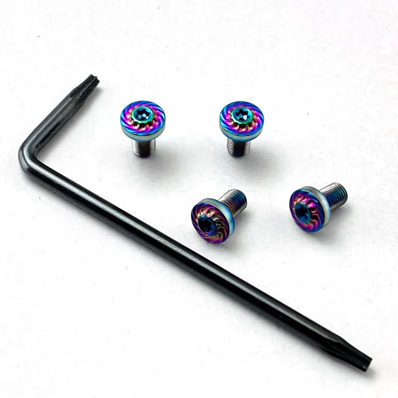 

4Pieces New 1911 Grips Patch Screws Stainless Steel Colourful CNC T8 Plum Screw 1911 Roasting Blue Grip Nail