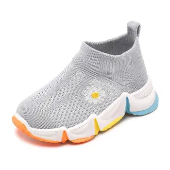 

Children casual shoes male female baby sneakers kids white small daisy flowers martin boots princess knitted socks sport shoes