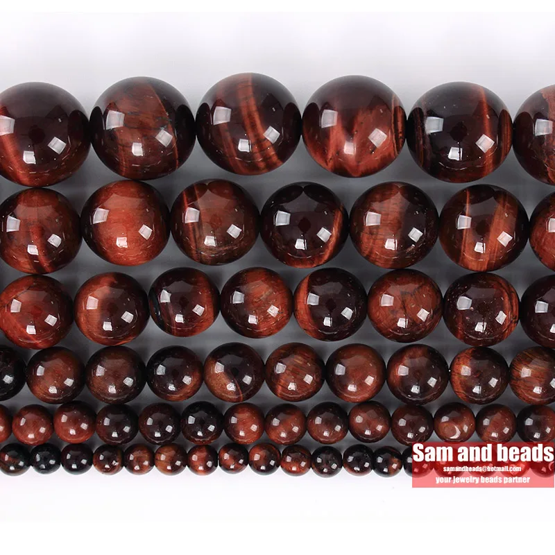 

Натуральный камень 7А красный тигровый глаз, Агаты Diy браслет с подвесками серьги Свободные Круглые бусины для изготовления ювелирных изделий 15 дюймов прядь 4/6/8/10/12 мм