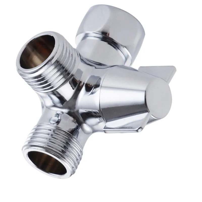 3-Way Diverter, Tee Joint Copper Handheld Shower and Shower Head Arm Bathroom Showering Splitter Valve Sink Faucet Hose T