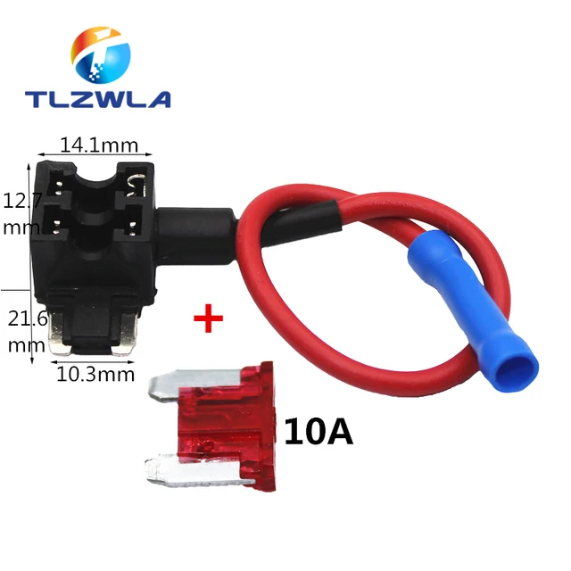 12V MINI SMALL MEDIUM Size Car Fuse Holder Add-a-circuit TAP Adapter with 10A Micro Mini Standard ATM Blade Fuse Micro.