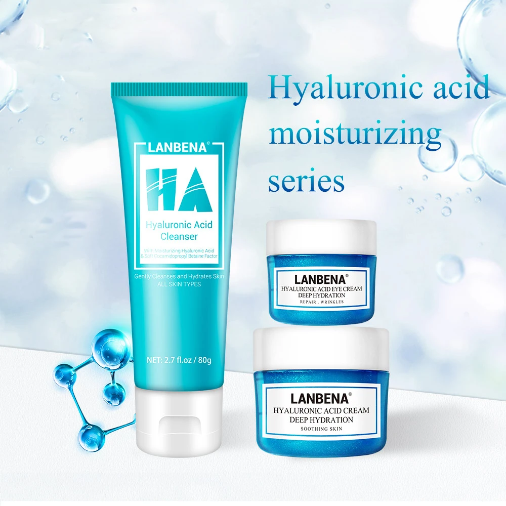 

Hyaluronic Acid Moisturizing Series Face Cream Hydration Eye Remove Fine Lines Facial Cleanser Not Tight After Washing