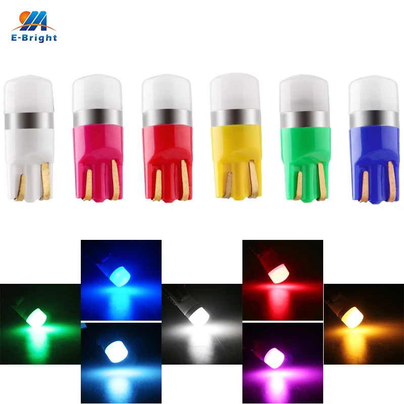 

YM E-Bright 10 PCS T10 W5W 3030 1 SMD Car Led Light copper 194 168 Auto Bulbs 12V DC White Blue Yellow Red Green Pink Ice Blue