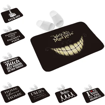 

Washable non-slip mat fun door mat bathroom mat foot pad home decoration bathroom mat Flannel printed doormat
