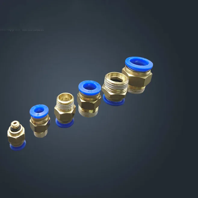 

Free shipping 2pcs 8mm to 3/8' Pneumatic Connectors male straight one-touch fittings BSPT PC8-03
