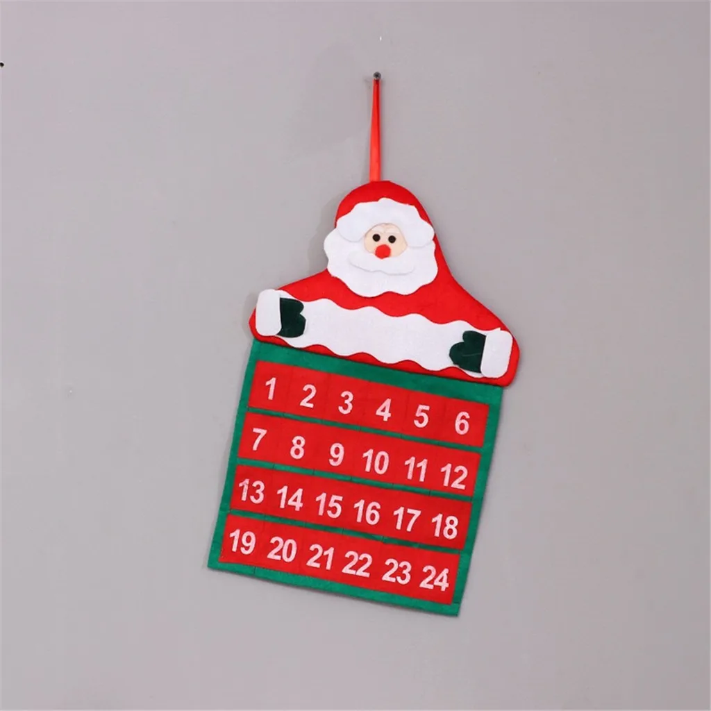 Рождественские украшения, Санта Клаус календарь лобби семья кулон Advent обратный отсчет календарь настенный календарь