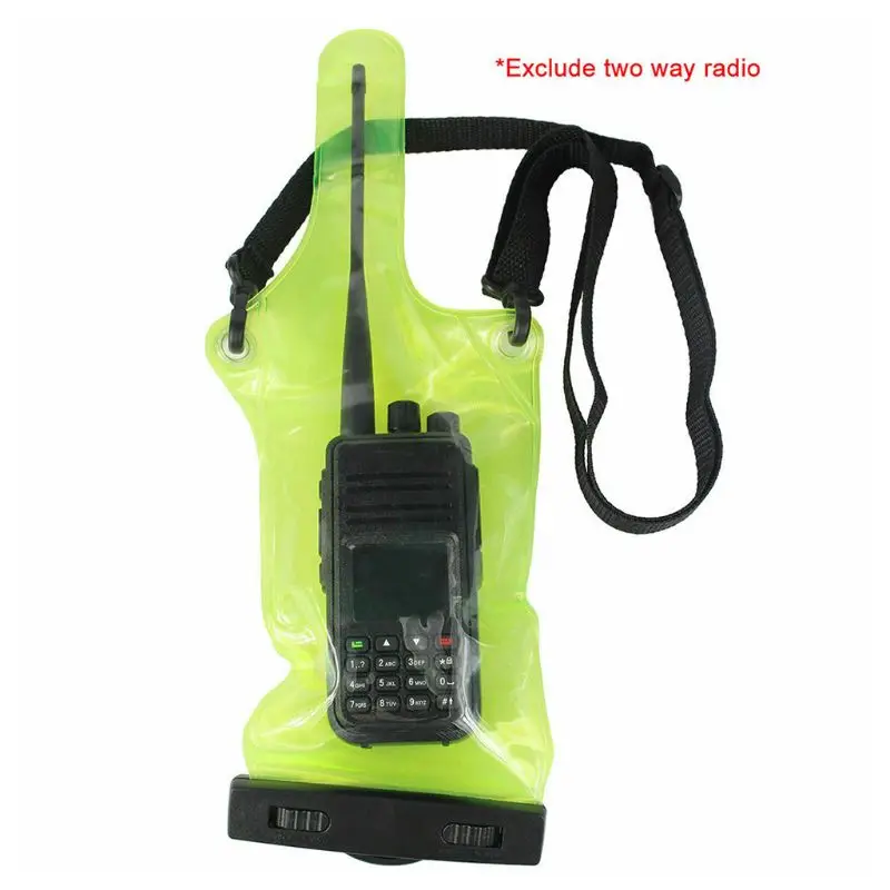 

Green Waterproof Transparent Radio Bag Set Case Cover Protector for Walkie