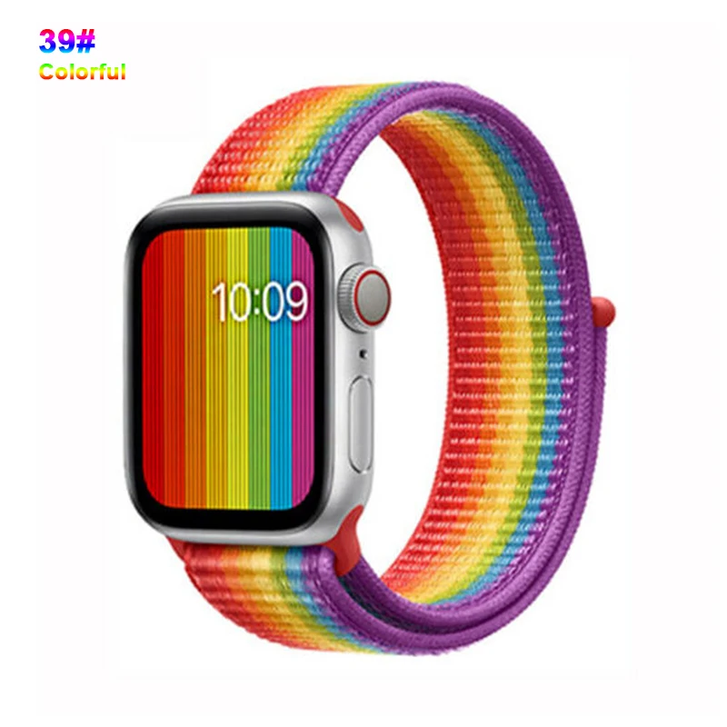 Нейлоновый ремешок для Apple Watch Series 4 5 3 2 1 мягкая дышащая Спортивная петля для iWatch 42 мм 44 мм 38 мм 40 мм браслет для часов - Цвет ремешка: 39