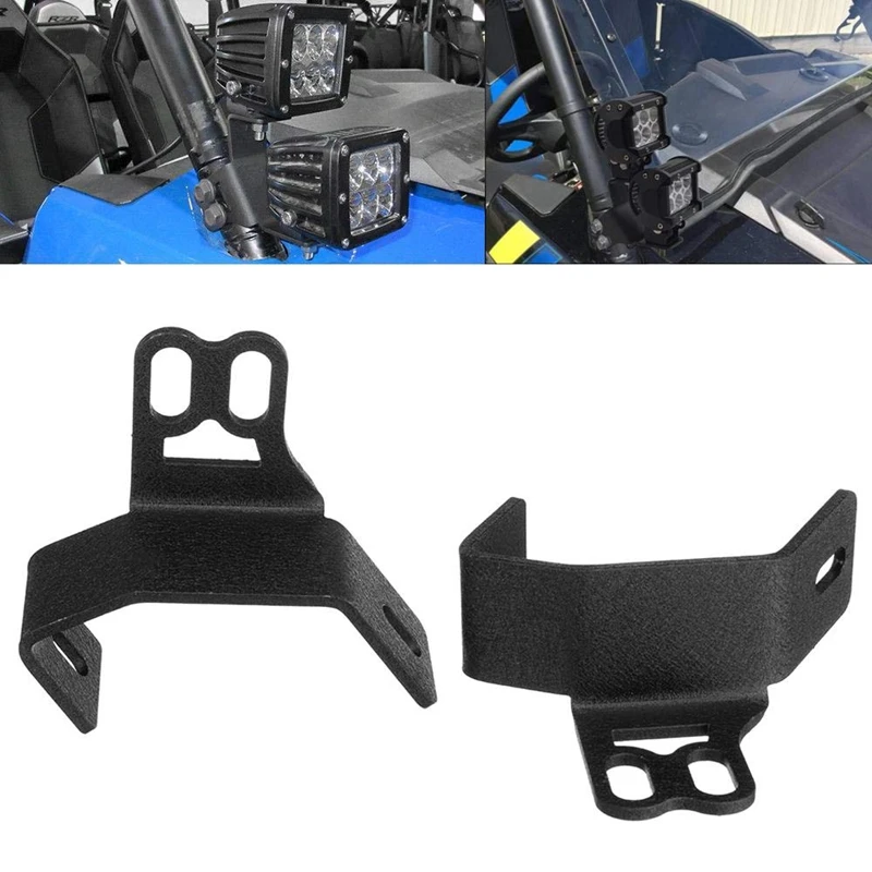 2Pcs Below Side Pillar Roll Bar LED Work Light Windshield Mounting Brackets Fits 2014-2019 Polaris RZR XP 1000 900 Models | Автомобили и
