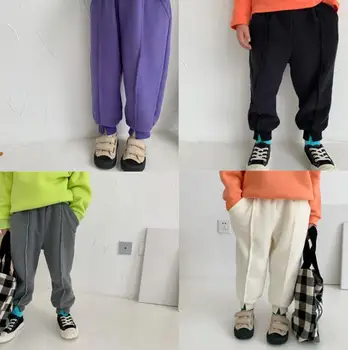 

2019 Hot Selling Girls Boys Long Pants Thicken Winter Fashion Kids Pants 1-6T PQ243