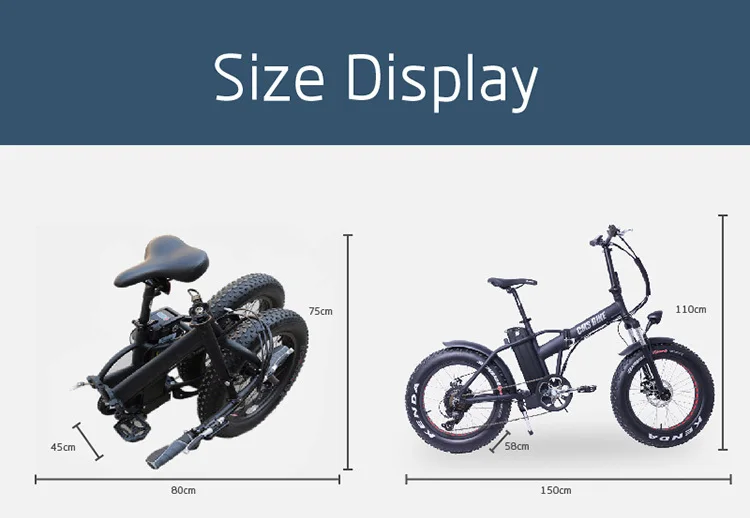 CMSTD-20PZ 2" складной электрический велосипед 500W fat tire
