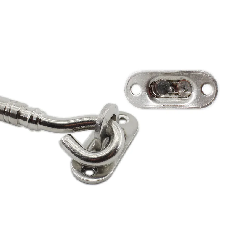 4'' Barn Door Latch,5PCS Back Gate,Heavy Duty Stainless Steel Gate Latch Lock,Cabin Hooks Eye Latch Hooks with Screws for Window
