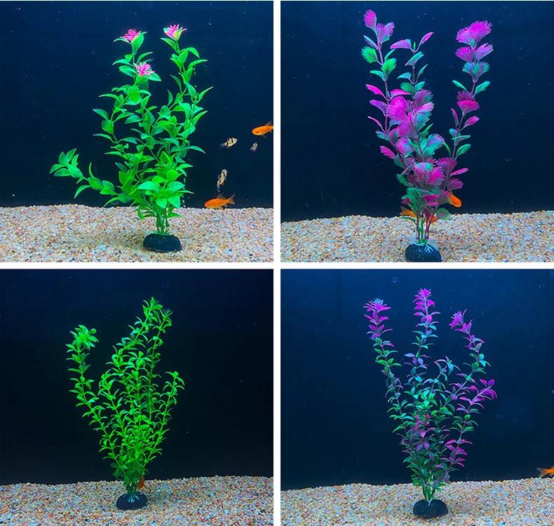 30CM Aquarium Artificial Plants Fish Tank Decoration Green Purple Water Grass Decor Viewing Decorations Aquarium Accessories