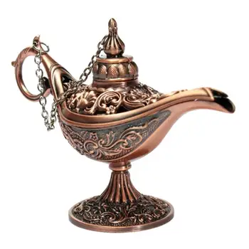 

Traditional Hollow Out Fairy Tale Aladdin Magic Lamp Wishing Tea Pot Genie Lamp Vintage Retro Toy For Home Decor Ornaments