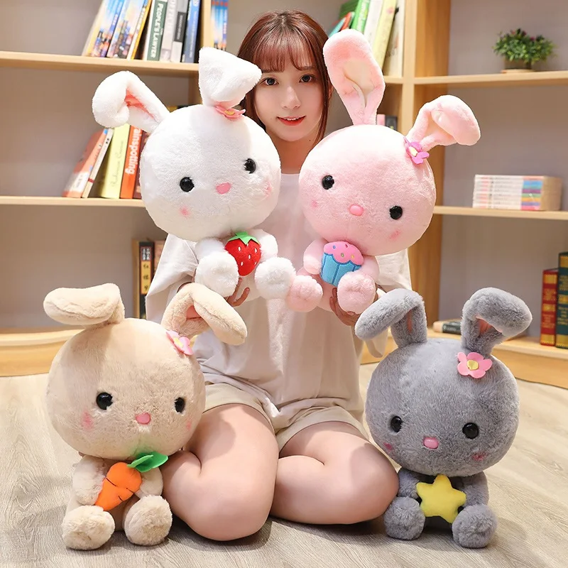 

50cm Beautiful Hairy Rabbit Plush Toy Soft Cartoon Animal Four Colors Bunny Stuffed Doll Baby Appease Toy Valentine's Day Gift