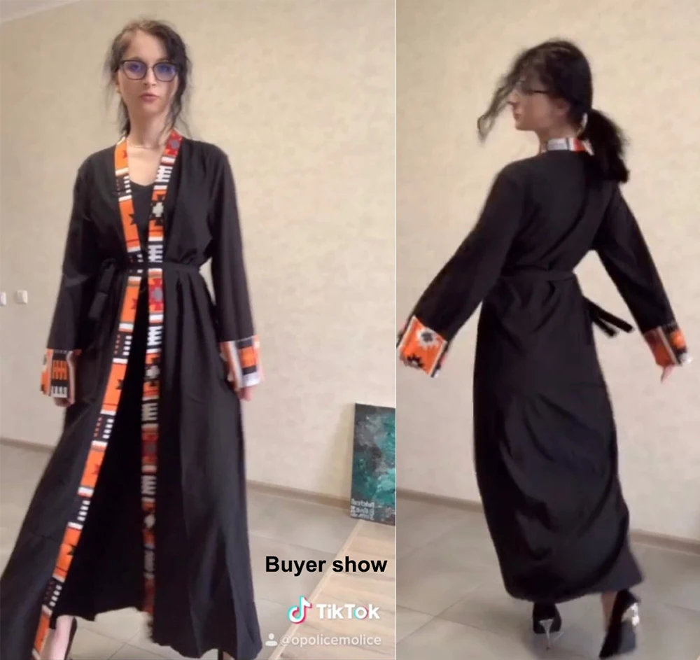 Дубай Кафтан мусульманская одежда абайя Платье женское платье на шнуровке