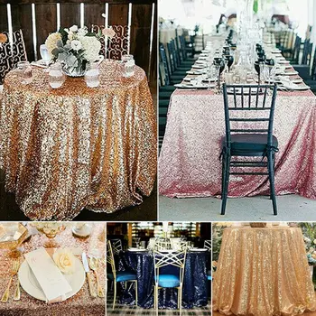 

Glitter Sequin Round Tablecloth Shiny Bling Wedding Event Party Banquet Table Covers Table Cloth For Christmas Decoration