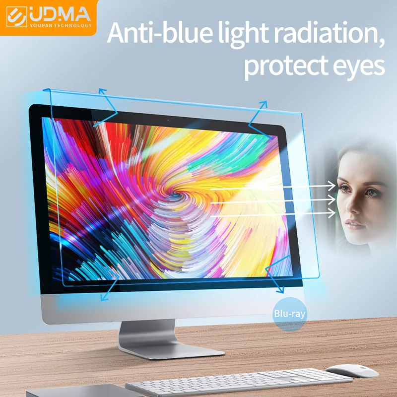 Udma-película Protetora de Tela de Acrílico Suspenso Luz Anti-azul 1232 Polegada 17 19 215 27 Polegada tv Desktop Laptop Imac 24 - Imagem 5