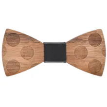 Деревянный галстук-бабочка, три-ди, для мужчин, в горошек, для бизнеса, свадьбы, вечеринки, классический, креативный, ручная работа, твердая деревянная бабочка, классика, унисекс