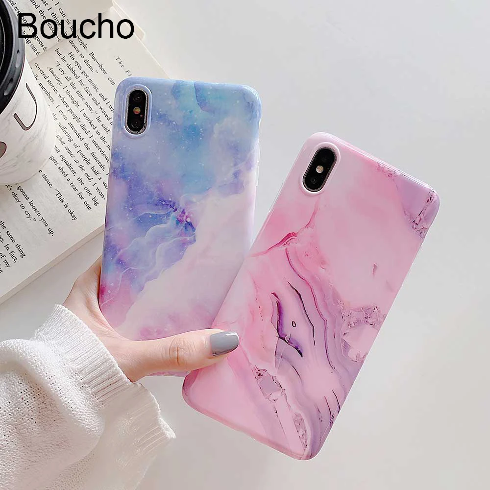 Boucho акварельный градиентный разноцветный мраморный чехол для телефона iPhone X XS Max