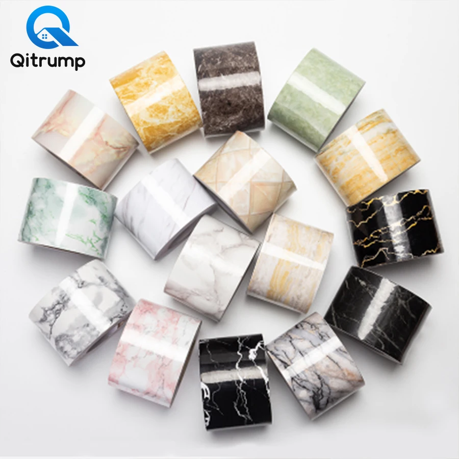 Wallpaper Furniture Waistline Bathroom-Mirror Marble Self-Adhesive Living-Room Sticker