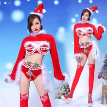 Рождественские Ds костюмы для женщин Dj ночной клуб фестиваль сексуальный Pold танец ночной клуб Gogo джазовый костюм женский сценический наряд для женщин DT1691