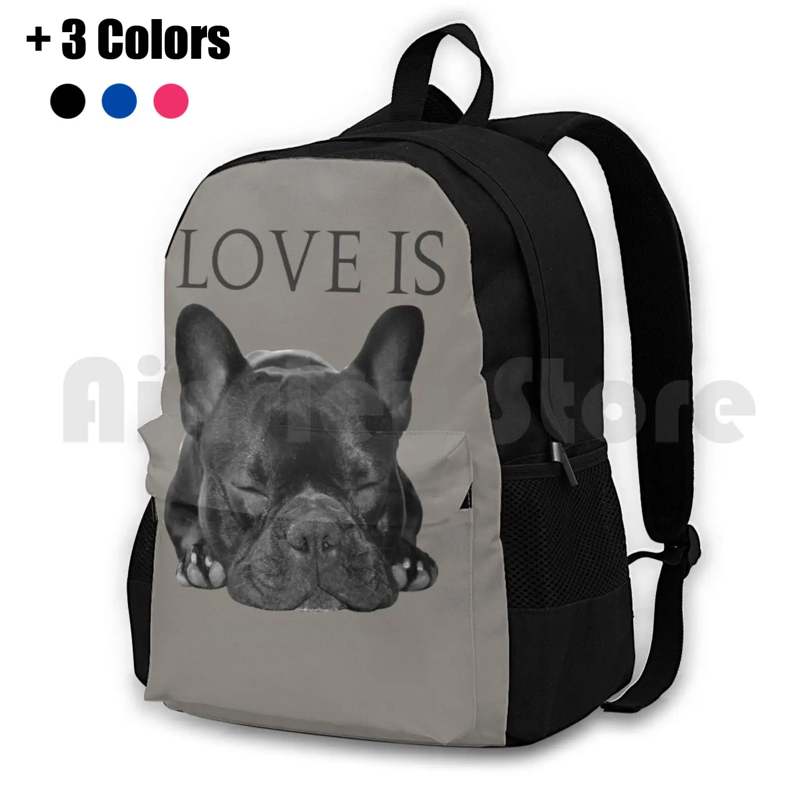 

Рюкзак «Love Is French Bulldog», Спортивная уличная сумка для верховой езды, скалолазания, французского бульдога, бульдога, французского щенка