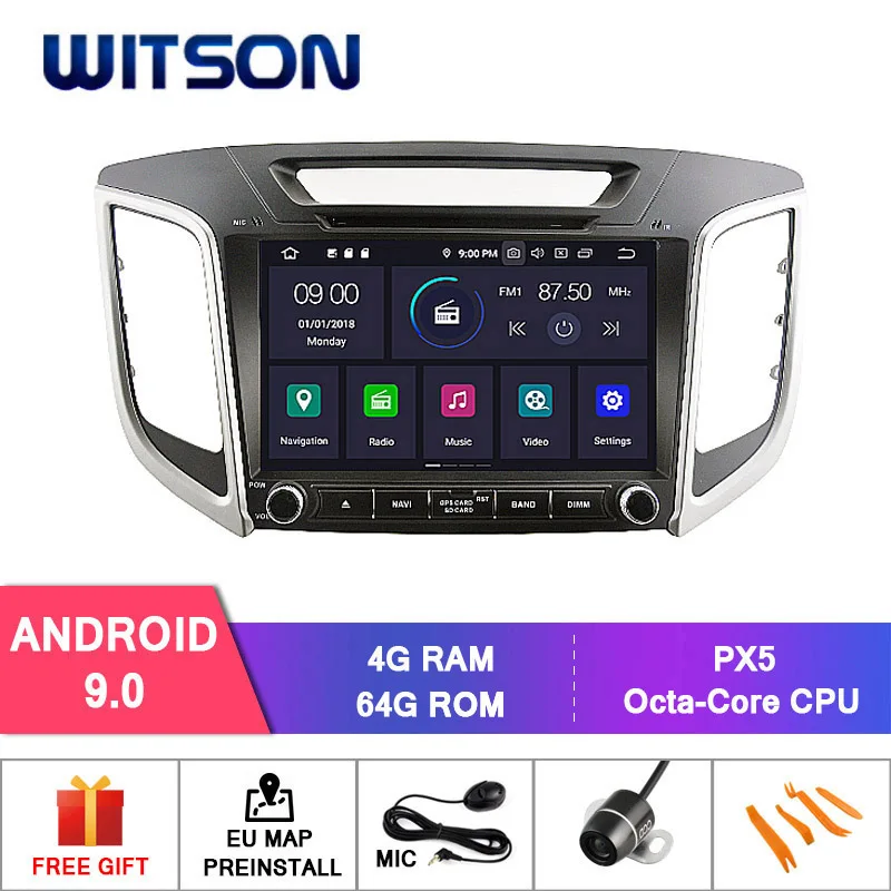 WITSON Android 9,0 Восьмиядерный PX5 автомобильный dvd-плеер для HYUNDAI CRETA ix25 ips экран 4 Гб ram 64 Гб rom Автомобильный gps навигатор - Цвет: PX5 64GB ROM